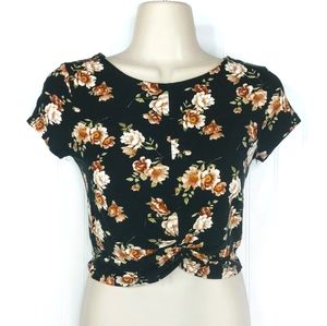 F21 Floral Twist Crop Top Sz S/M